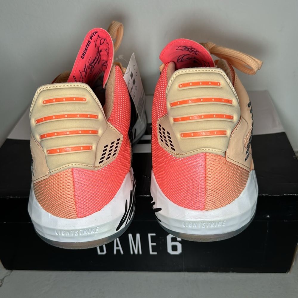 NWT! Dame 6 International Women’s Day Sneaker Mens 18 Orange Pink - Picture 7 of 11